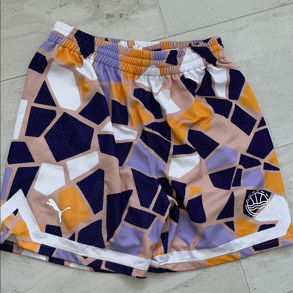Puma Men's Multicolor Graphic Basketball Shorts